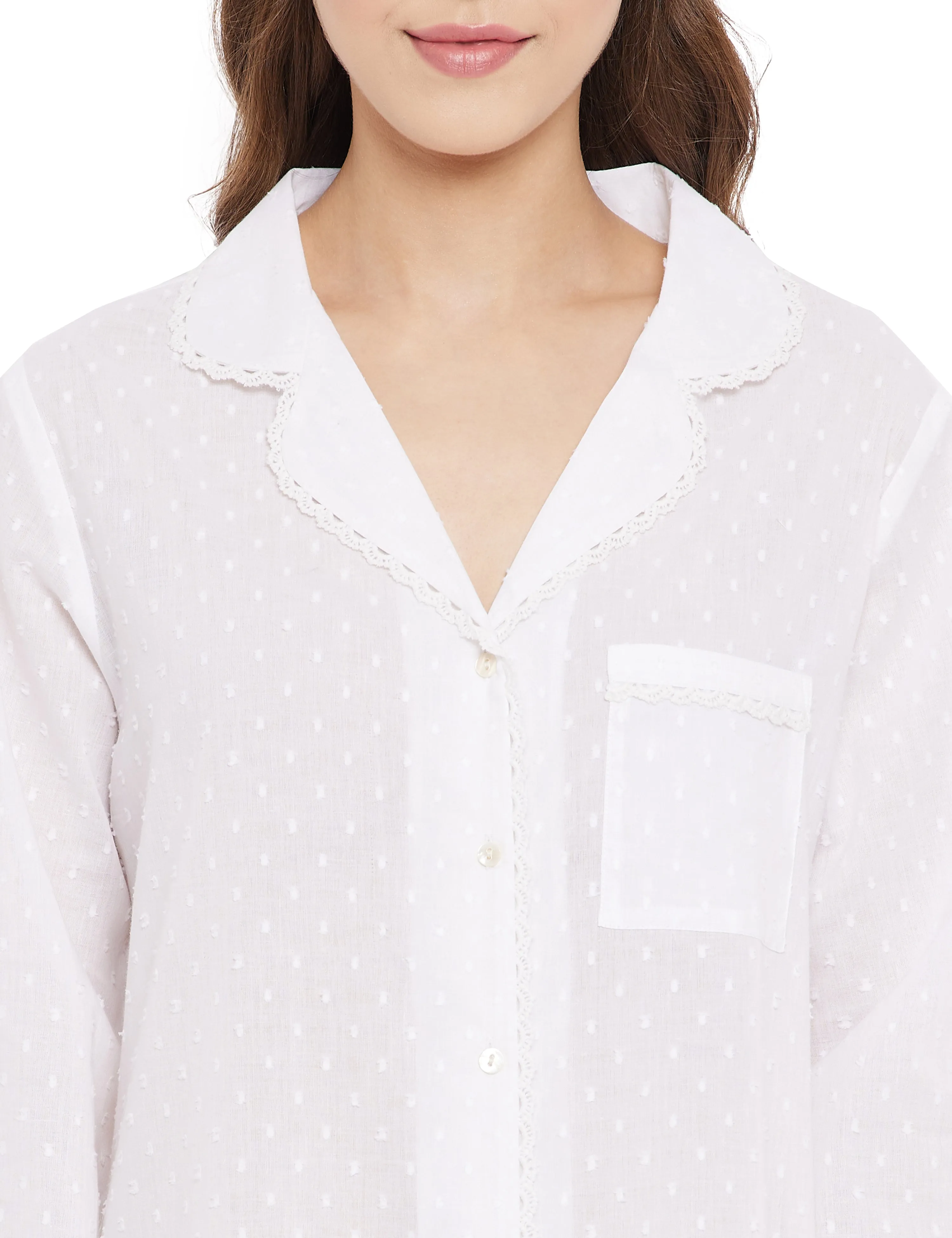 Ivy Cotton Lace Night Shirt