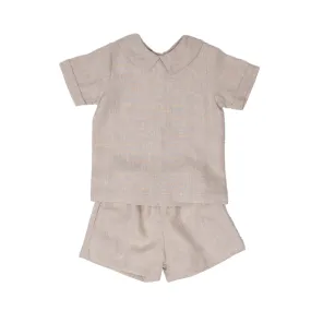 John Tan Linen Short Set