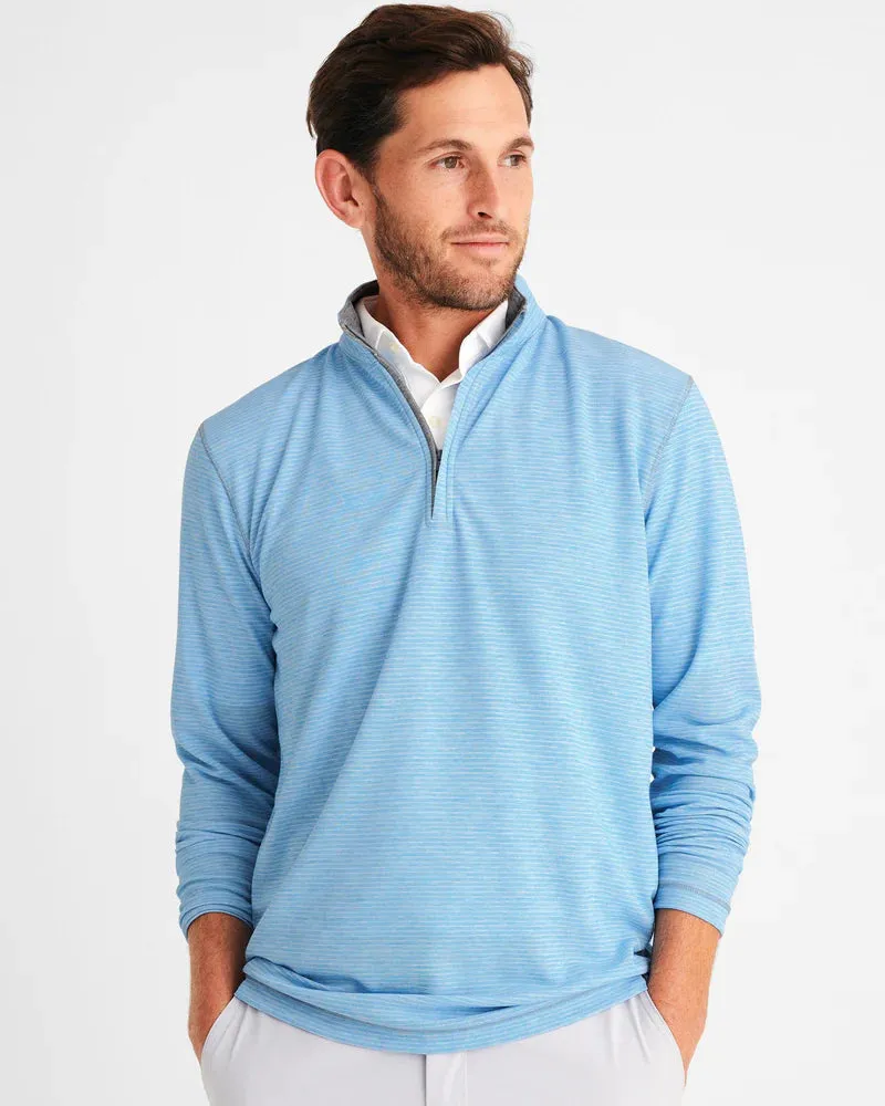 Johnnie-O Jameson Striped PREP-FORMANCE 1/4 Zip Pullover Maliblu