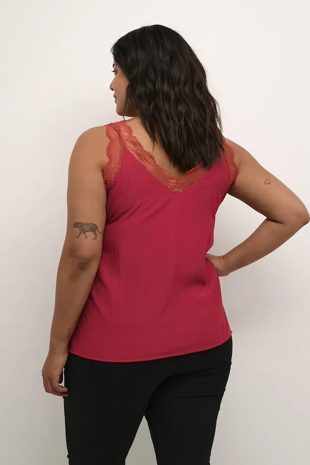 Kaffe Curve Jakobine Vest Top in Red