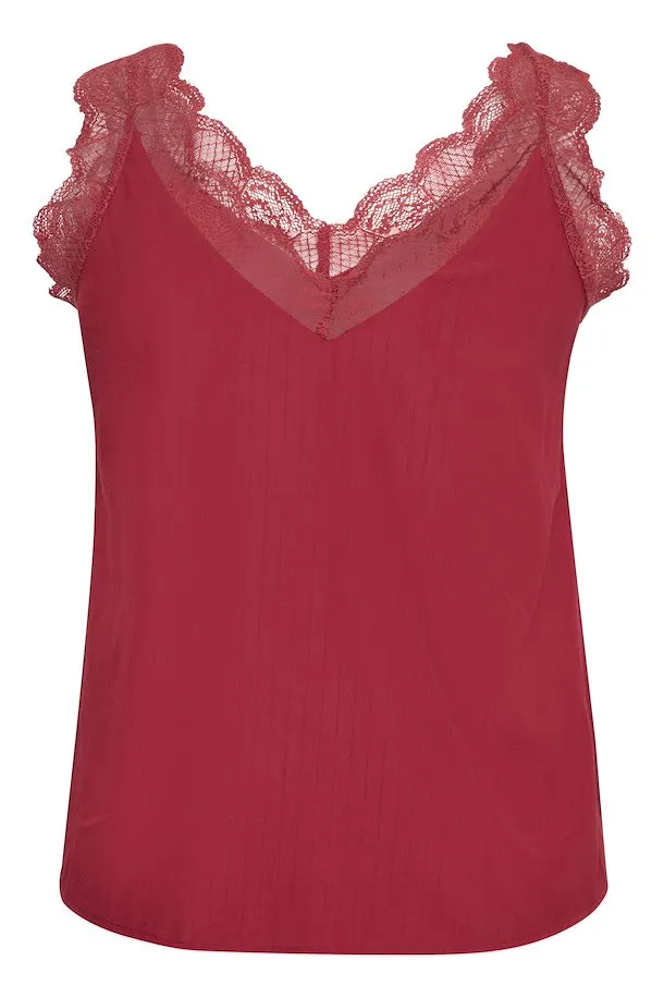 Kaffe Curve Jakobine Vest Top in Red