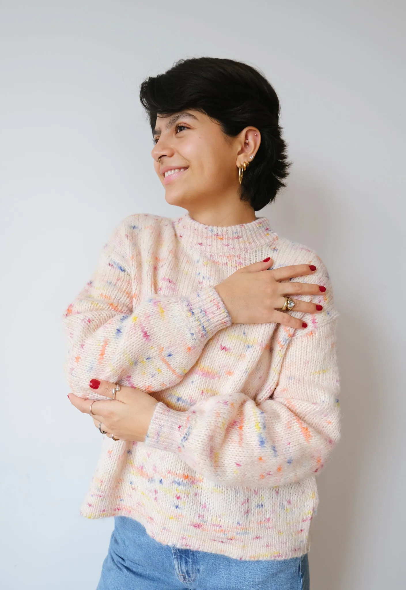 knit sweater - cliff - confetti