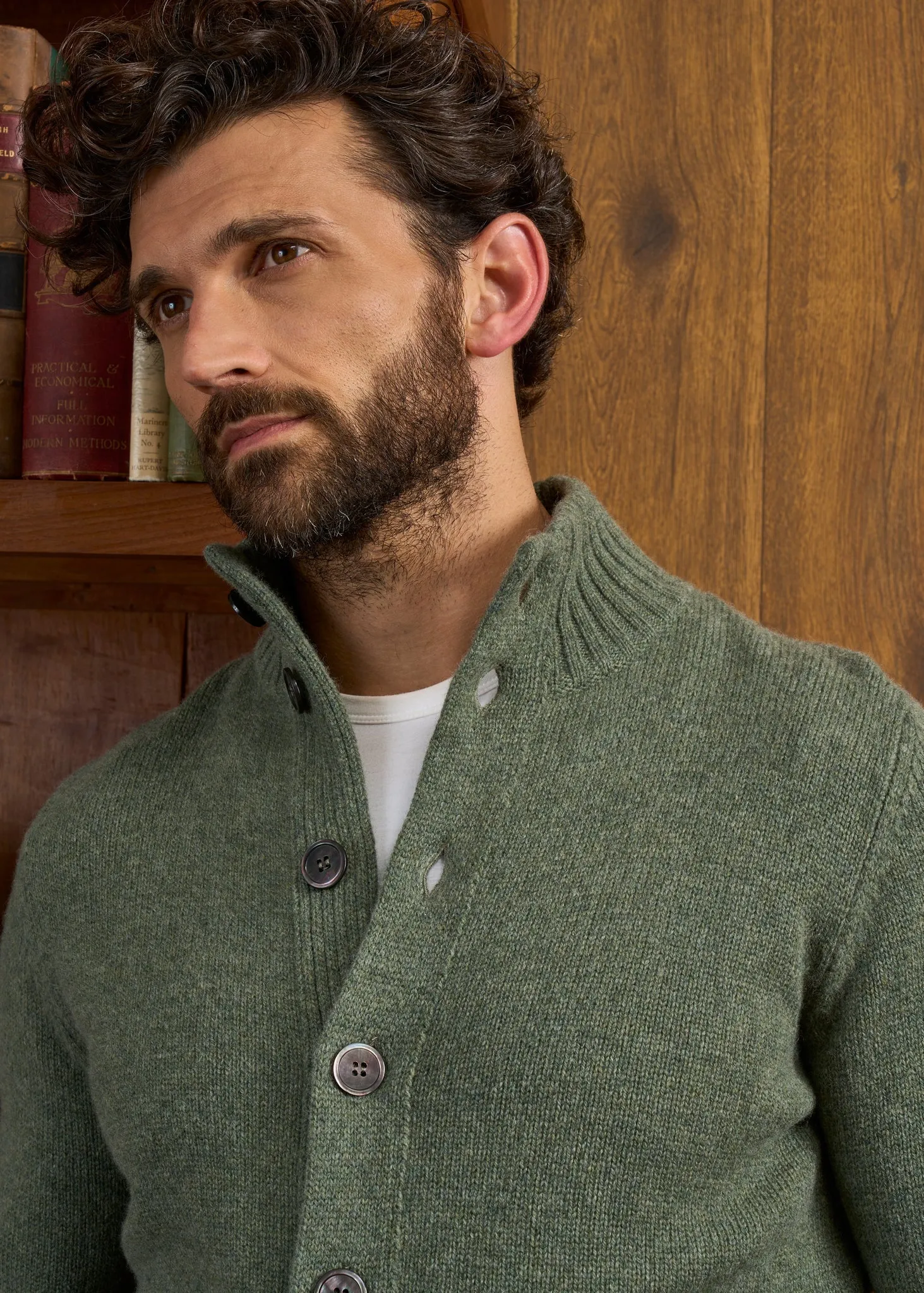 Landford Men's Lambswool Buttoned Jumper In Landscape - Regular Fit