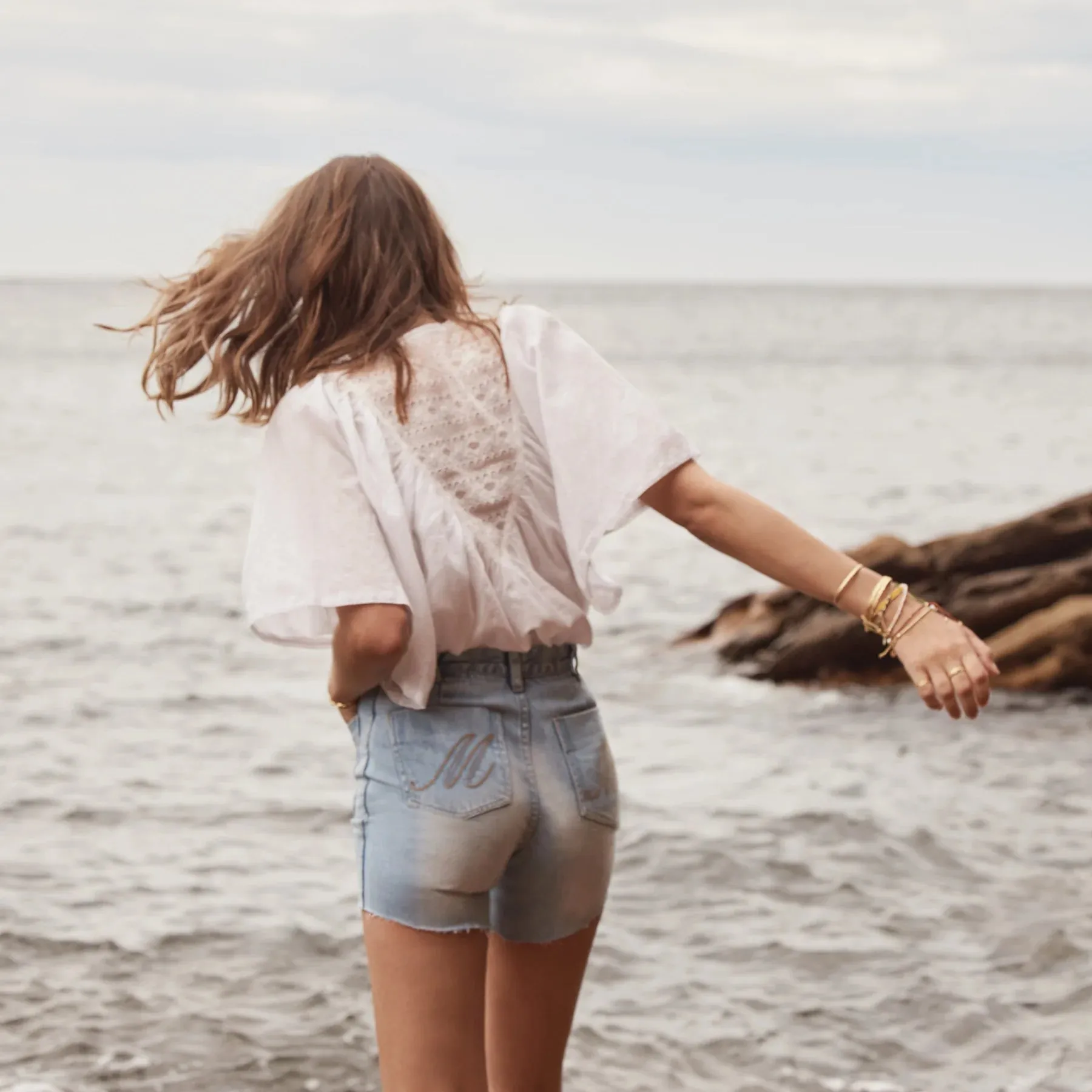 L'Ange Blouse in Chalk