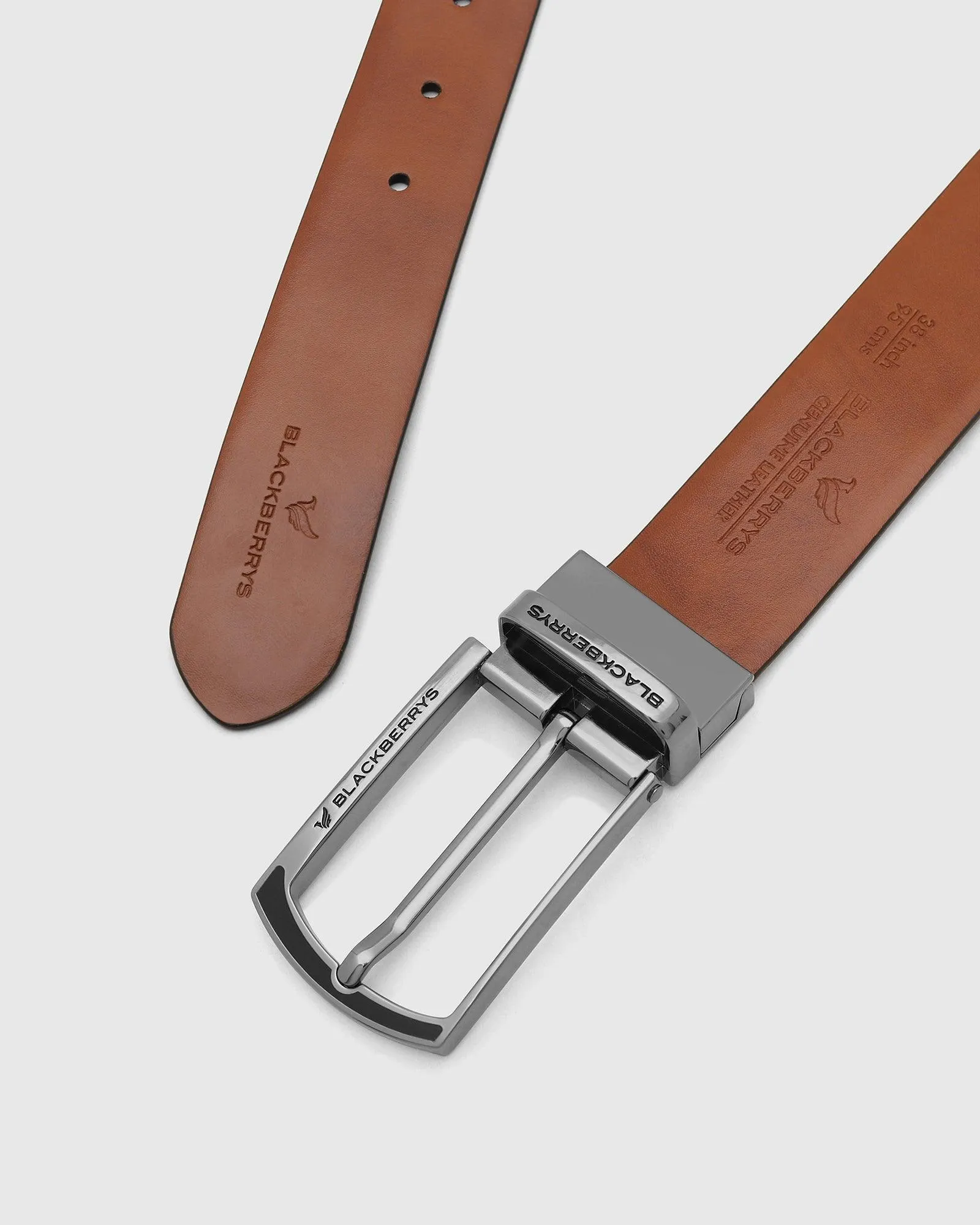 Leather Reversible Brown & Tan Textured Belt - Turtles