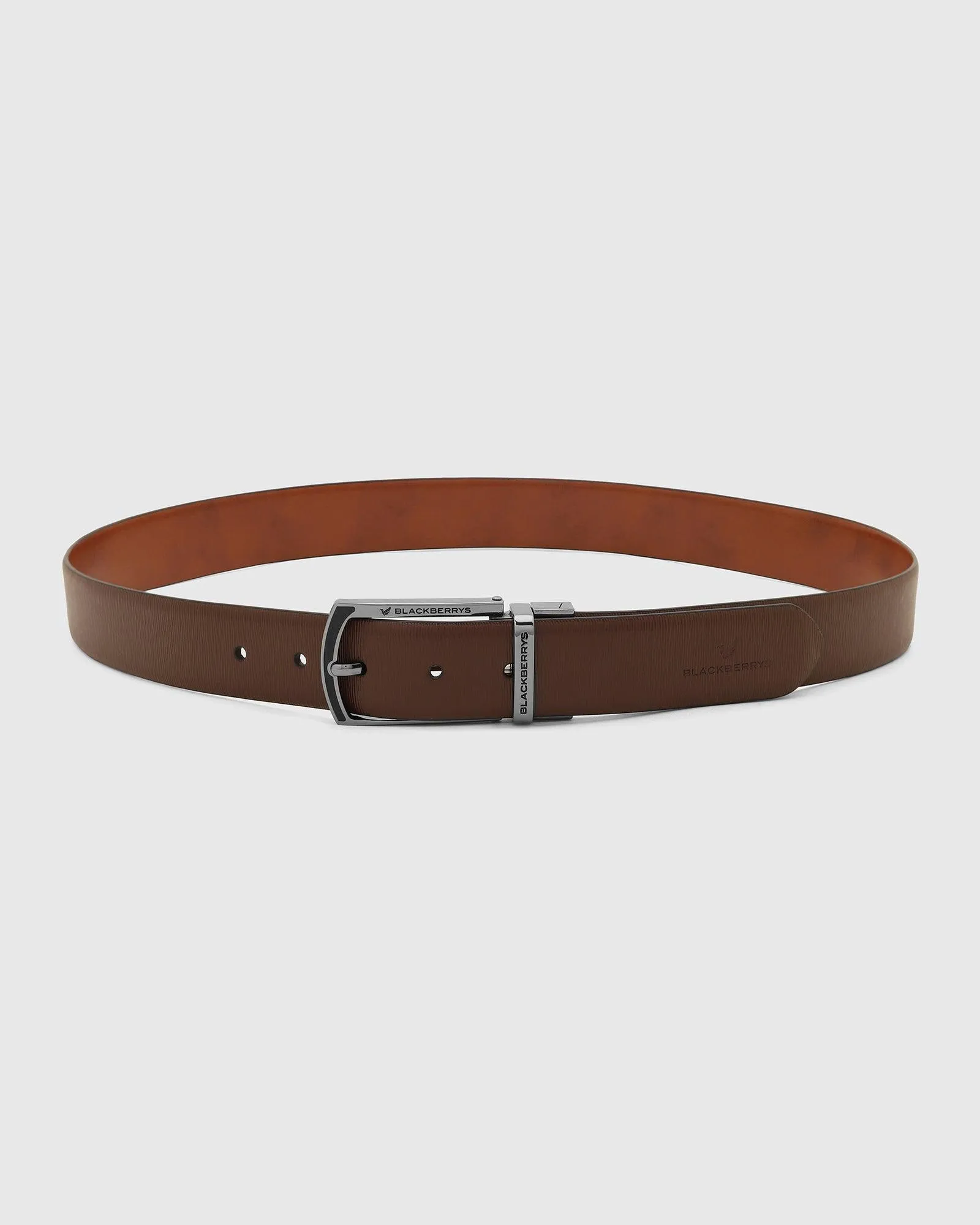 Leather Reversible Brown & Tan Textured Belt - Turtles