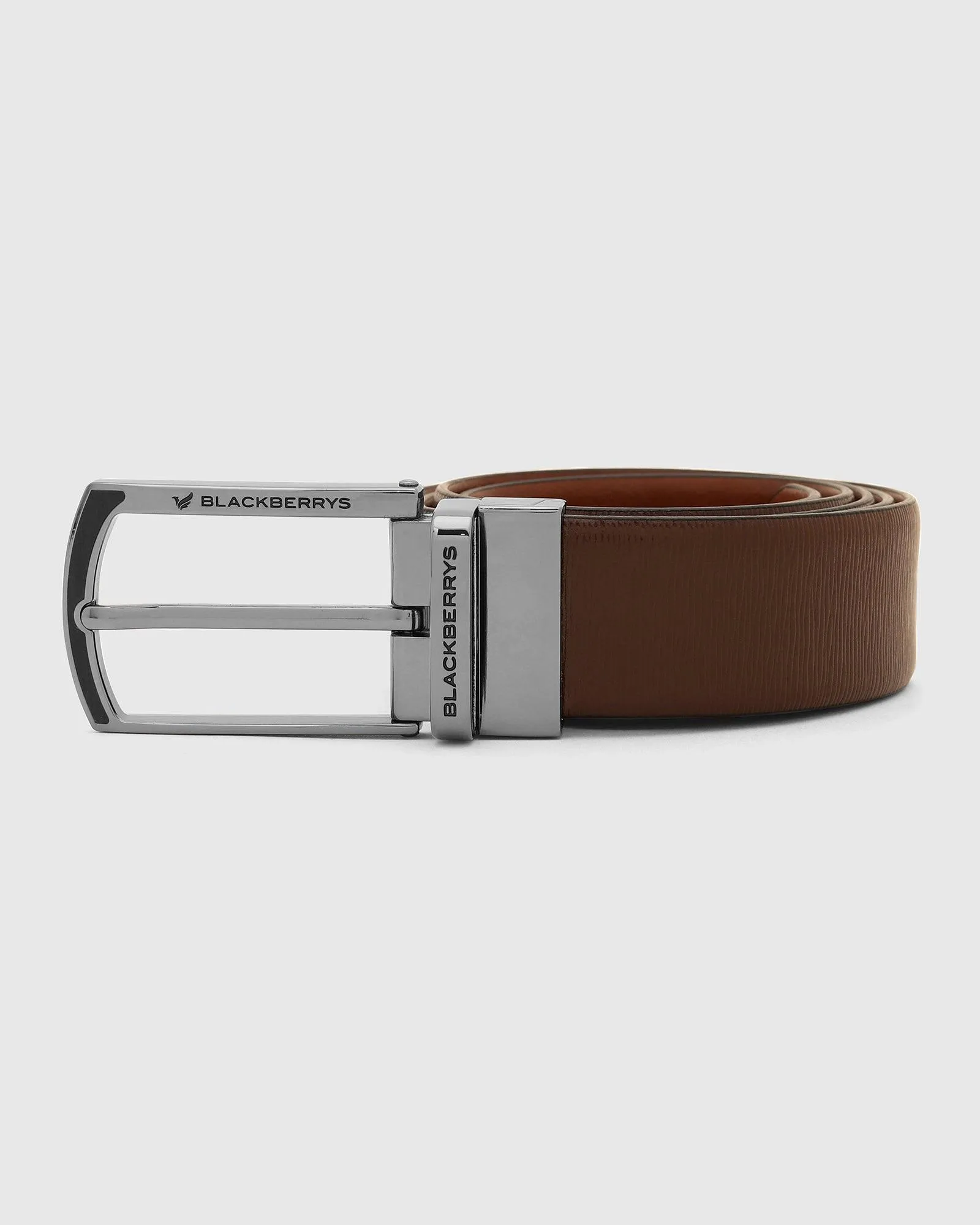 Leather Reversible Brown & Tan Textured Belt - Turtles