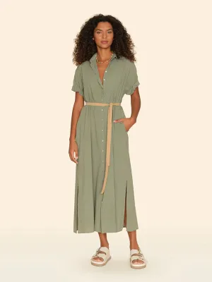 Linnet Dress in Green Army