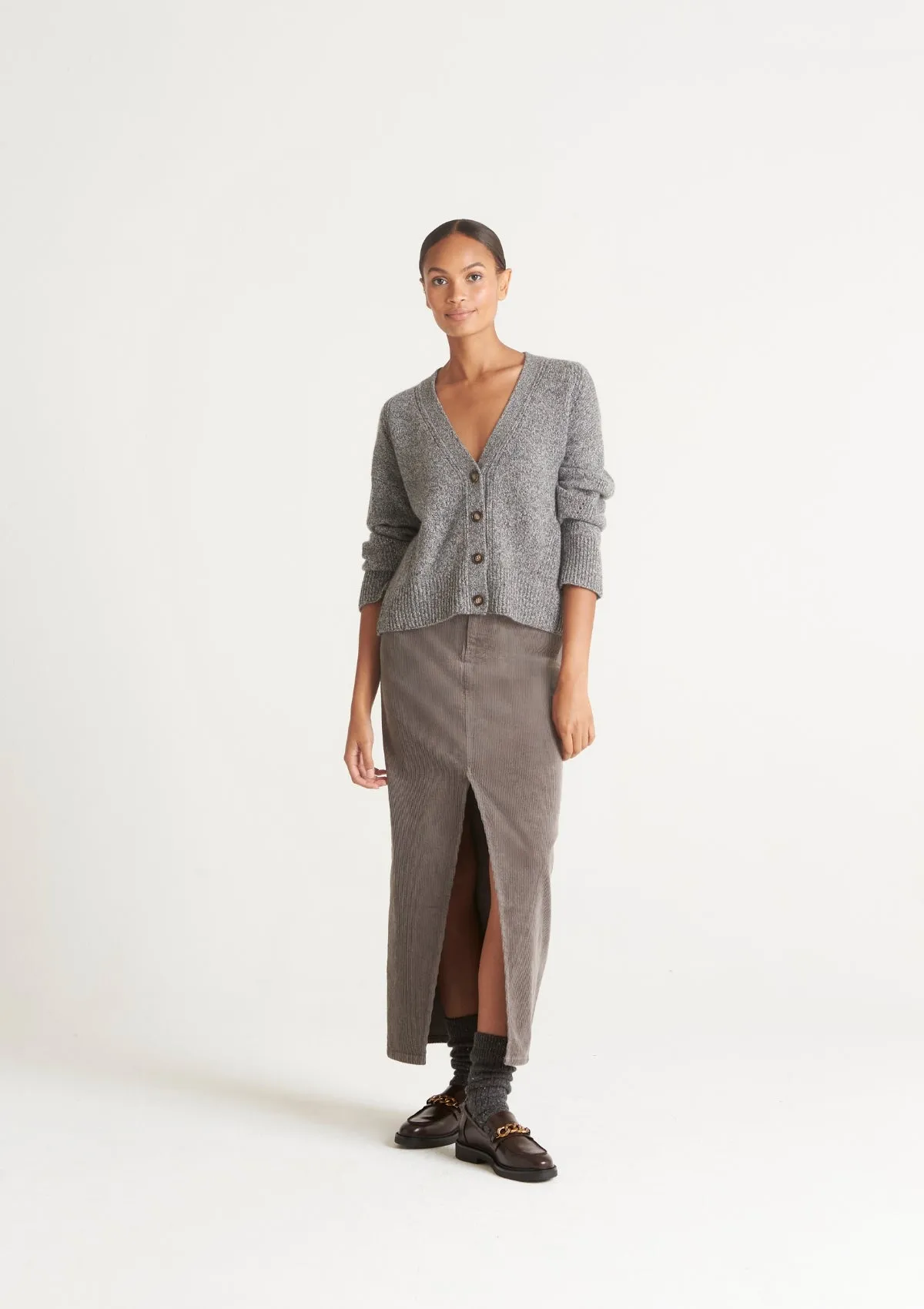 Lofty Cashmere Cardigan in Canyon Grey