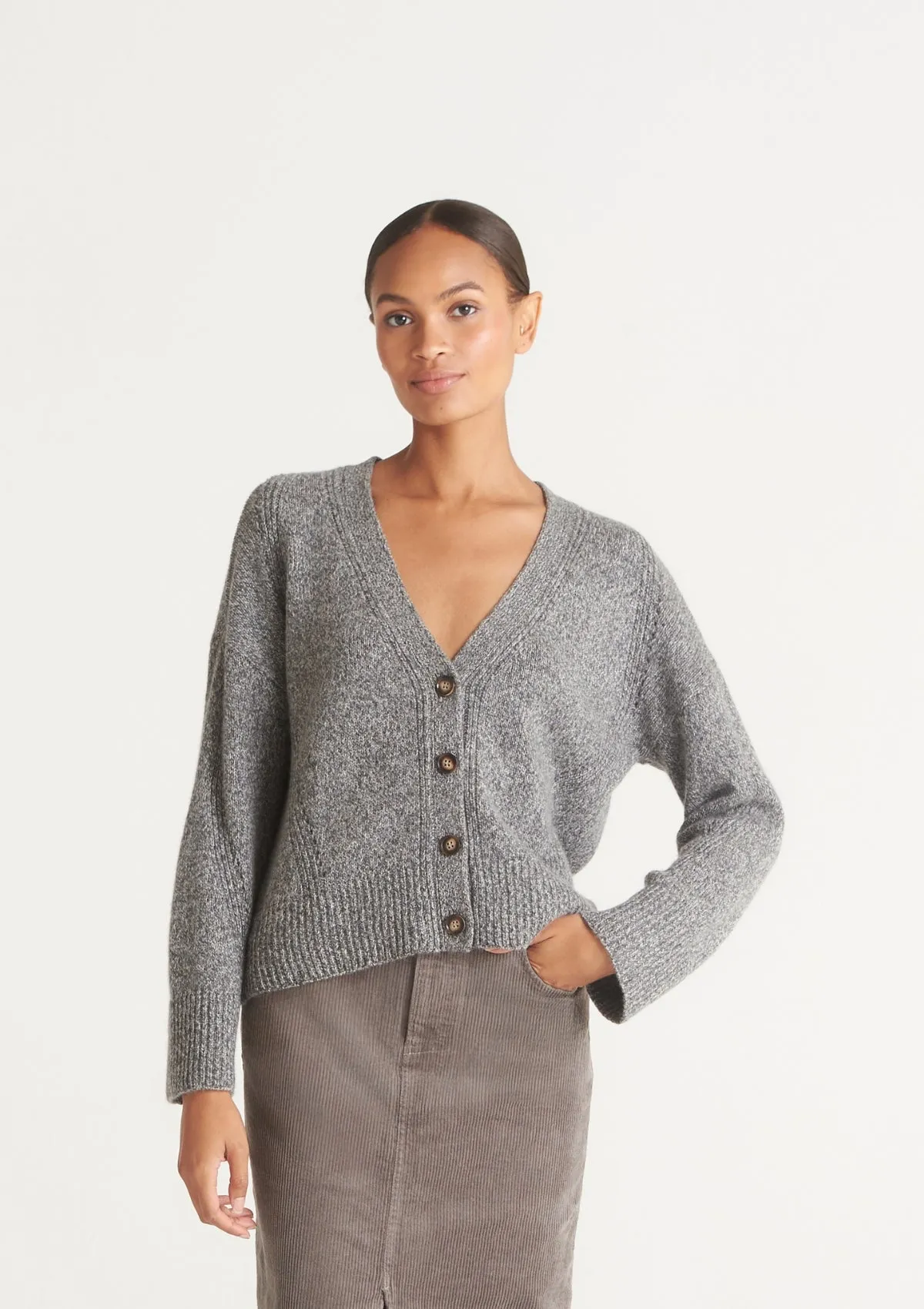 Lofty Cashmere Cardigan in Canyon Grey