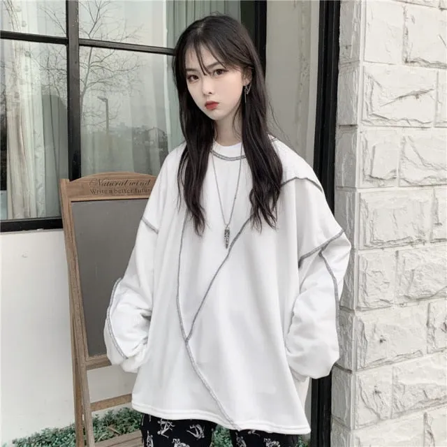 Long Sleeve Patchwork Pullover