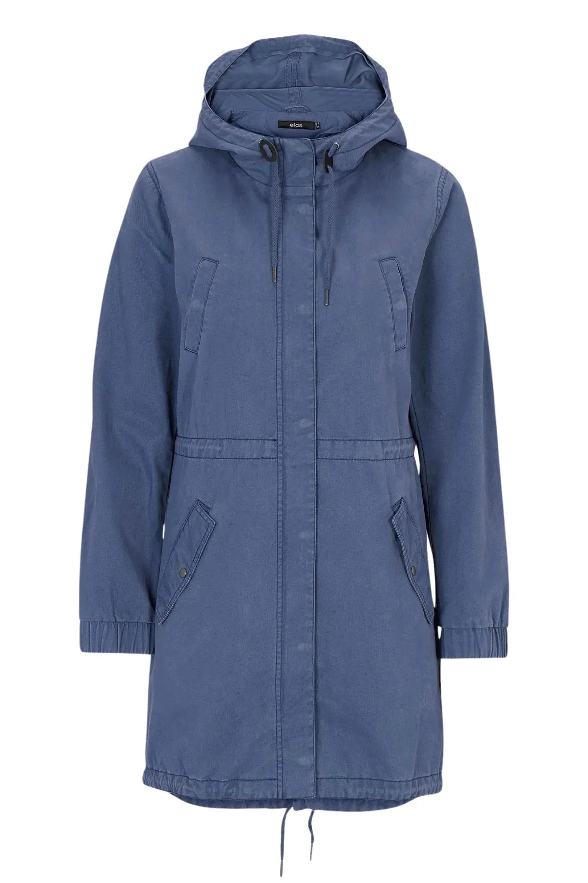 Longline Zip Front Parka Coat Jacket