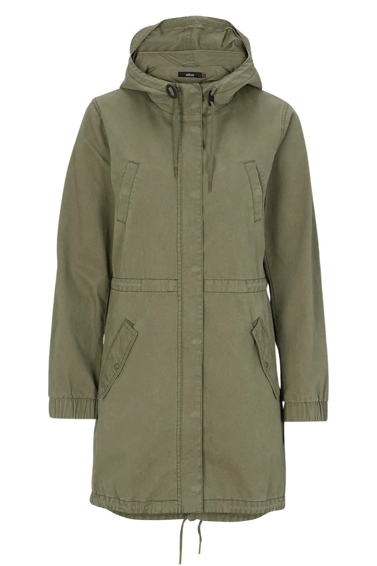 Longline Zip Front Parka Coat Jacket