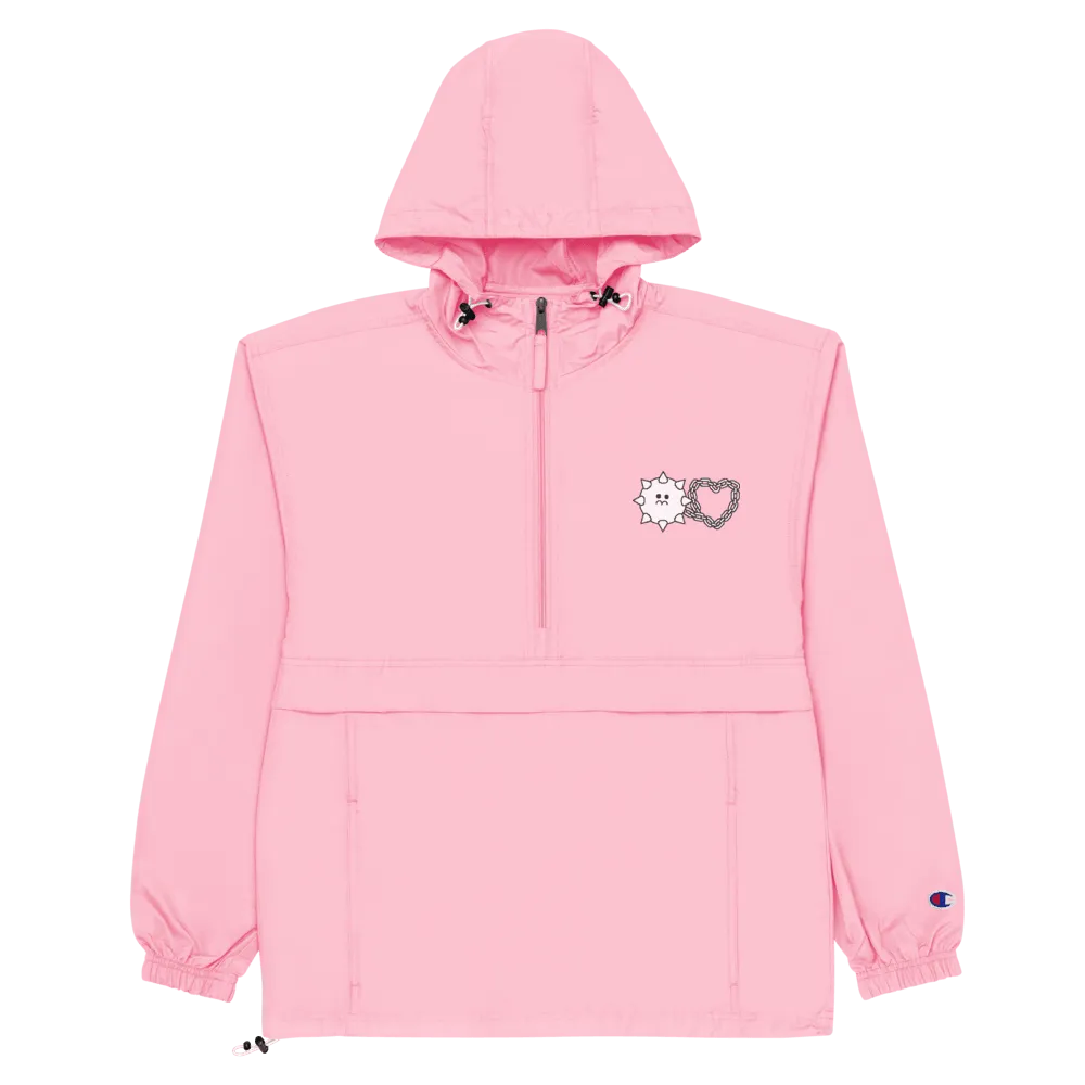 Love Hurts® x Champion Embroidered Packable Jacket (Pastel Pink)