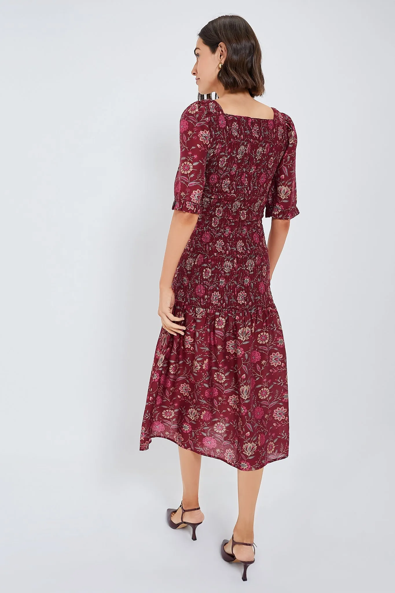 Magenta Famke Print Long Sleeve Heartneck Dress