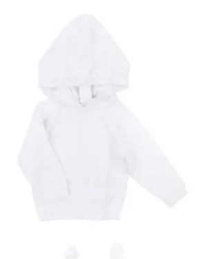 Magnolia Baby - Essentials Knits White Hooded Zip Pullover