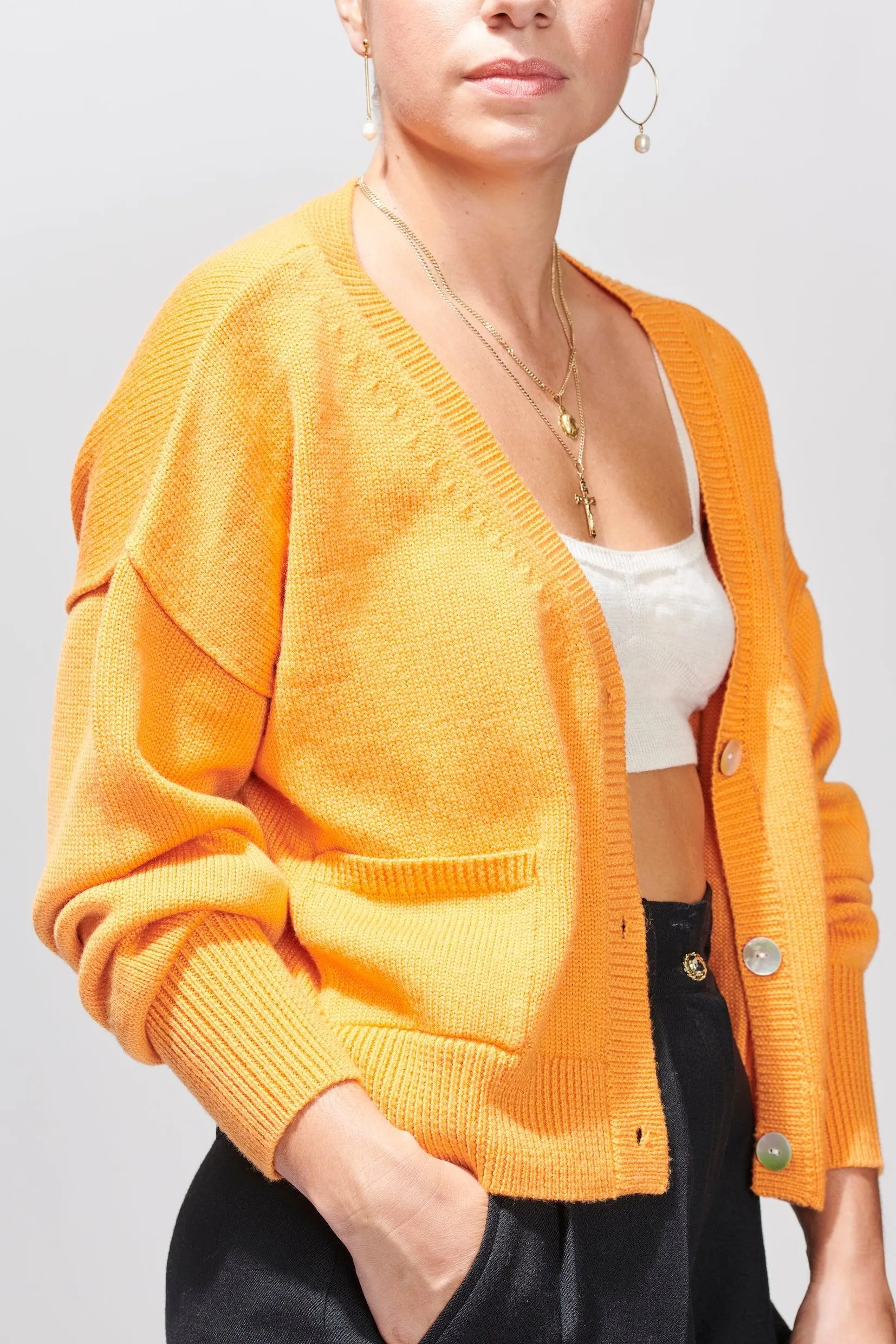 McIntyre Robyn Cardigan in Orange - Final Sale