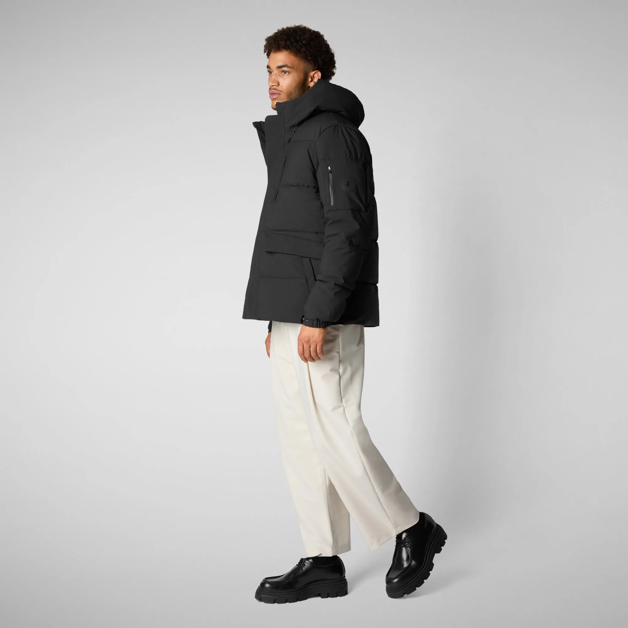 Men's  Hooded Parka Alter in black