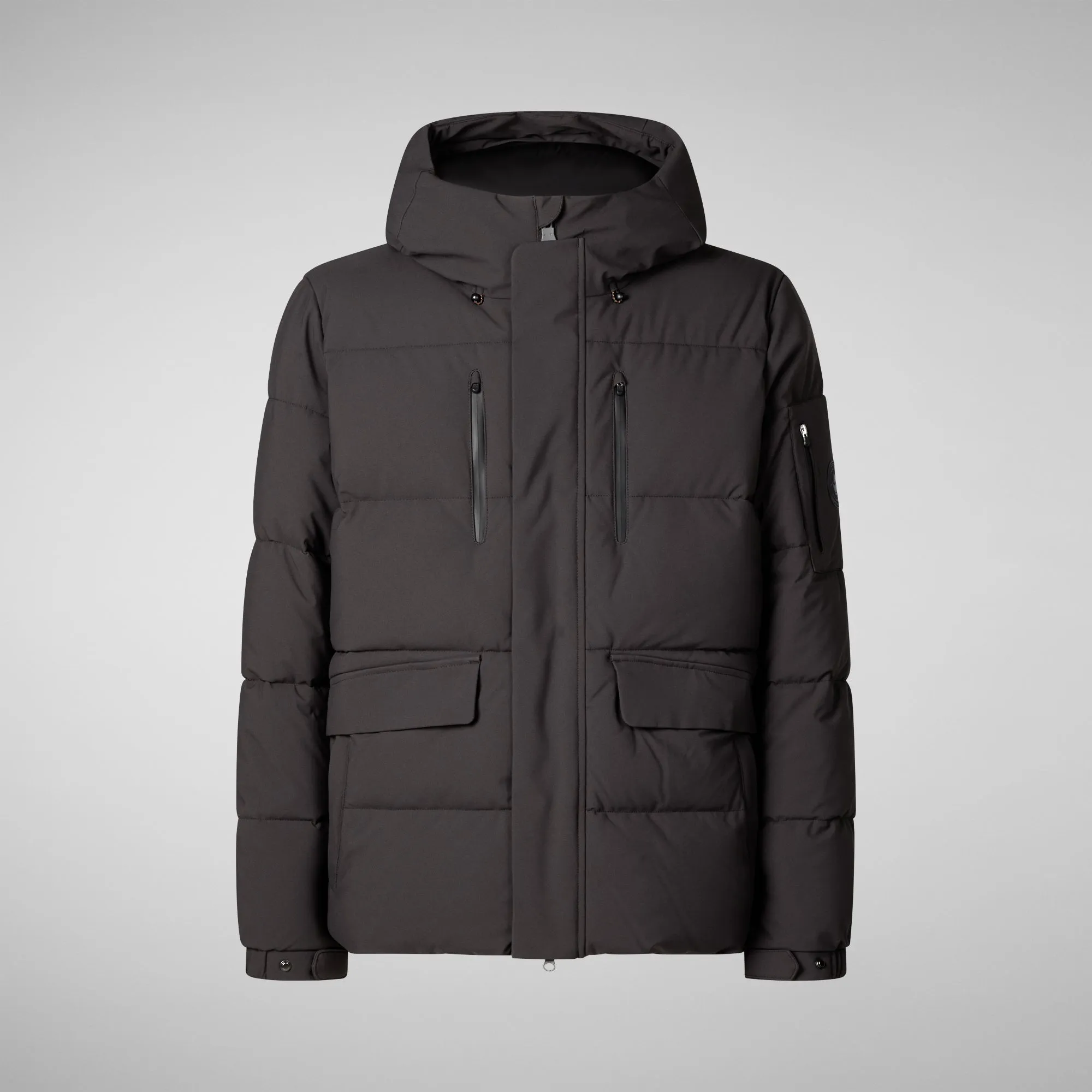 Men's  Hooded Parka Alter in Brown Black