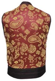 Men's Leather Vest with Red/Gold Paisley Lining 6668.00 MV PS