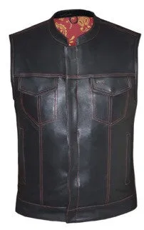 Men's Leather Vest with Red/Gold Paisley Lining 6668.00 MV PS