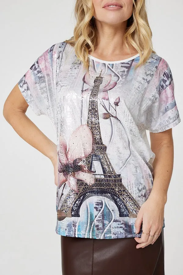 Metallic Eiffel Tower Logo Top