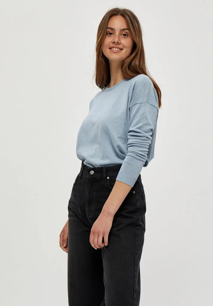 MSElne Knit Pullover - Dusty Blue Melange