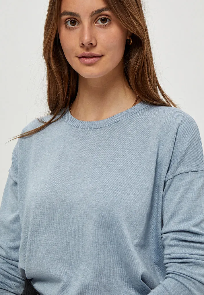 MSElne Knit Pullover - Dusty Blue Melange