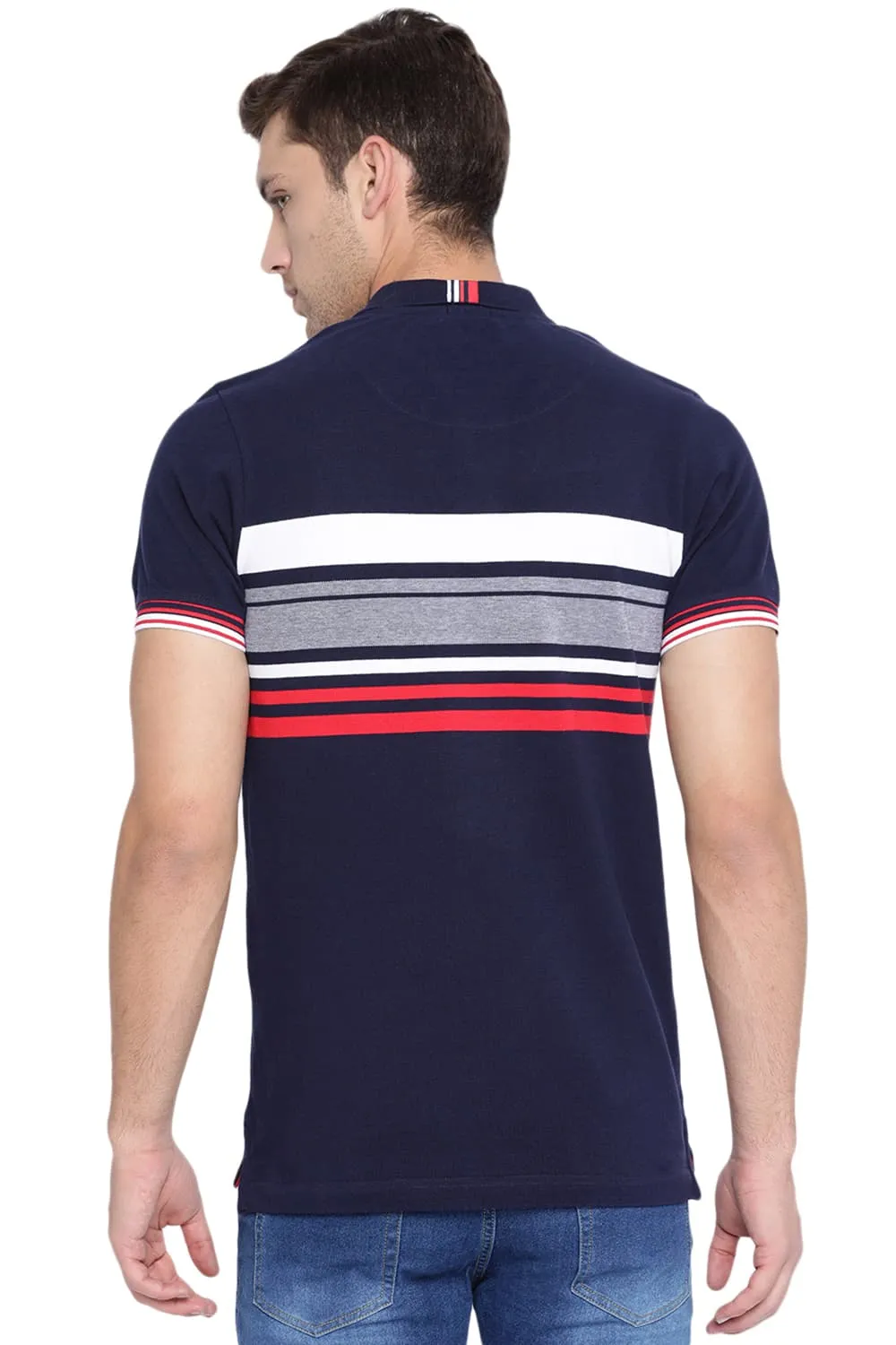 Muscle Fit Polo Stripe T Shirt