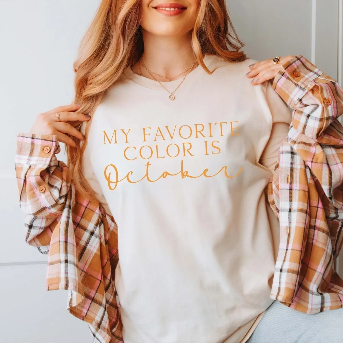 My Favorite Color Is October Wholesale Bella Graphic Tee - Quick Shipping