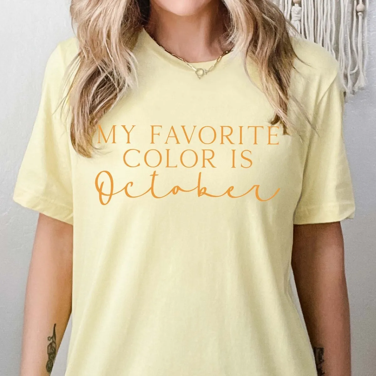 My Favorite Color Is October Wholesale Bella Graphic Tee - Quick Shipping