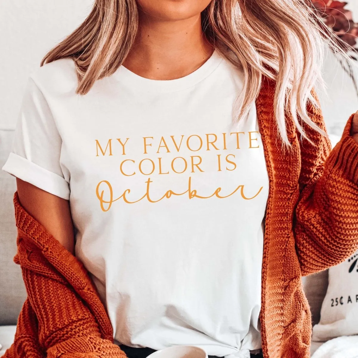 My Favorite Color Is October Wholesale Bella Graphic Tee - Quick Shipping