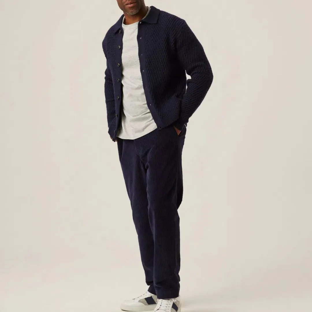 Navy Hampton Merino Wool Cardigan