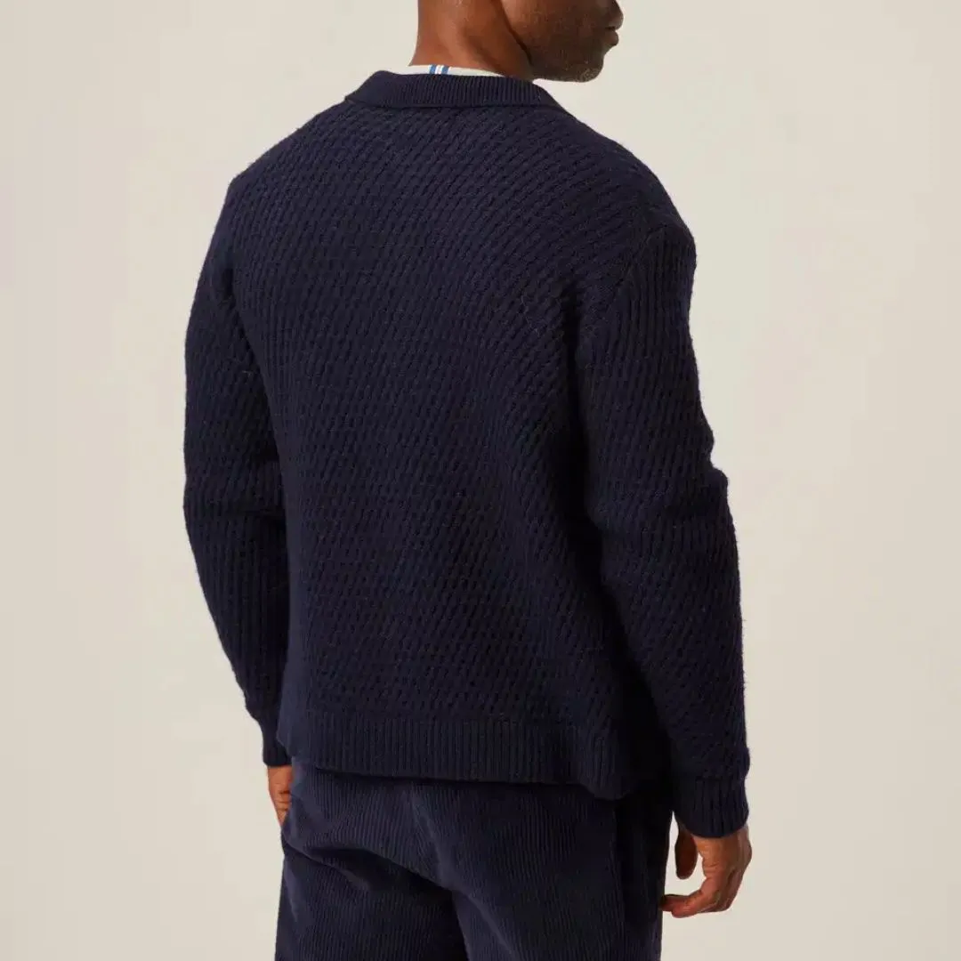 Navy Hampton Merino Wool Cardigan