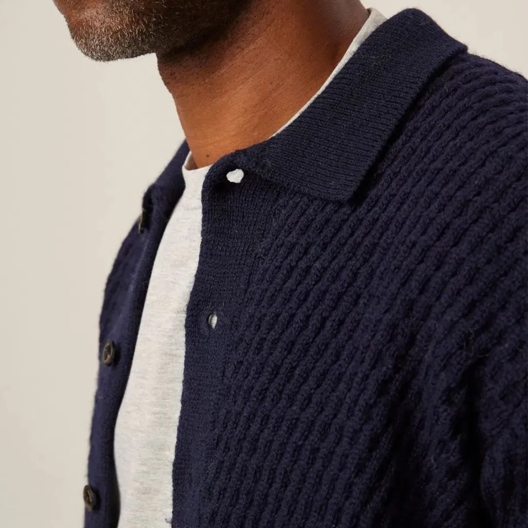 Navy Hampton Merino Wool Cardigan