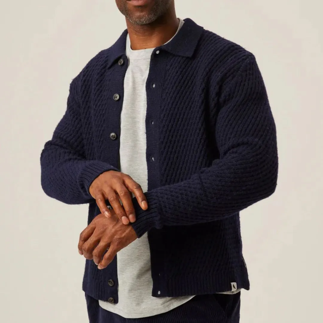 Navy Hampton Merino Wool Cardigan