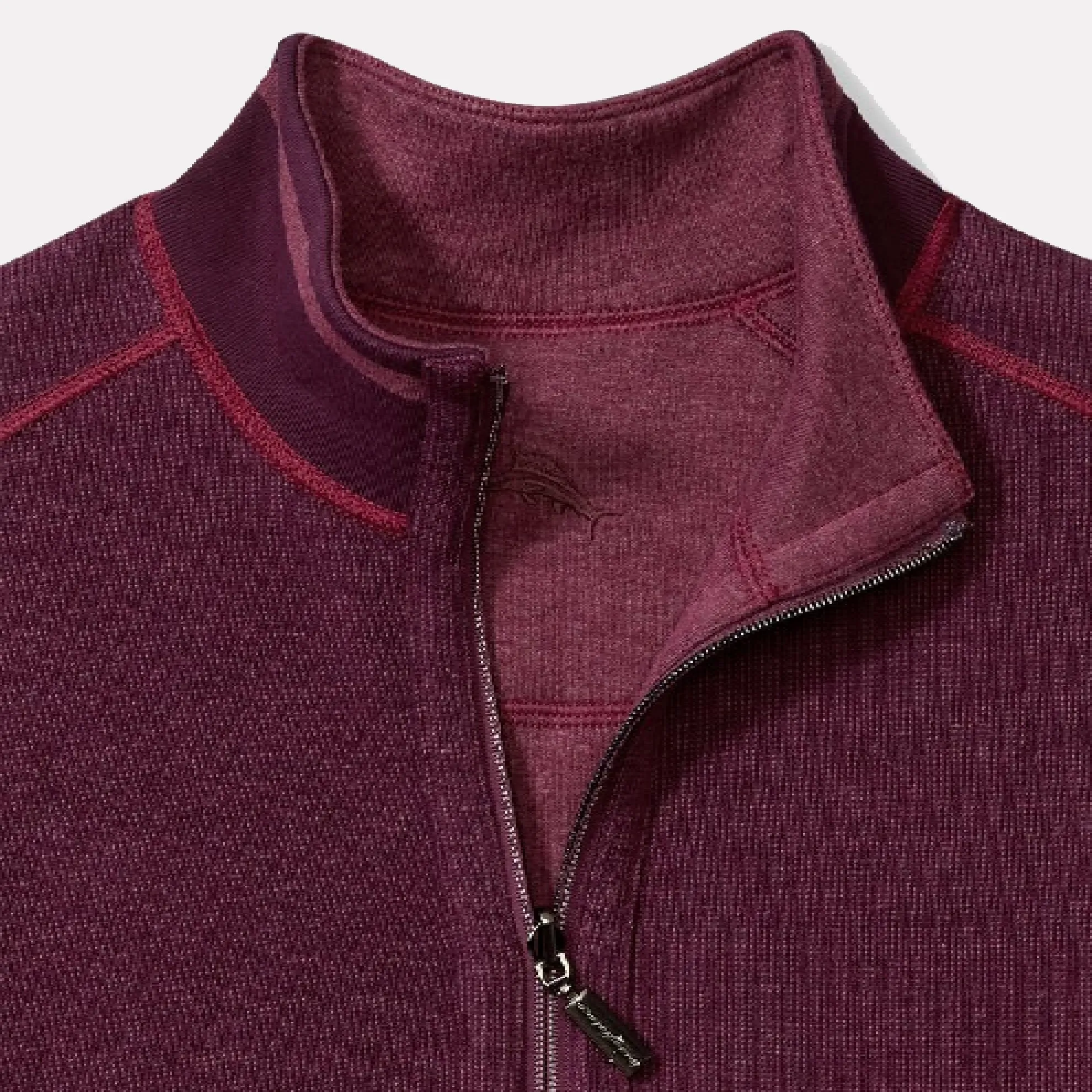 New Flip Coast Half Zip Reversible Cotton Pullover / Rum Berry Heather