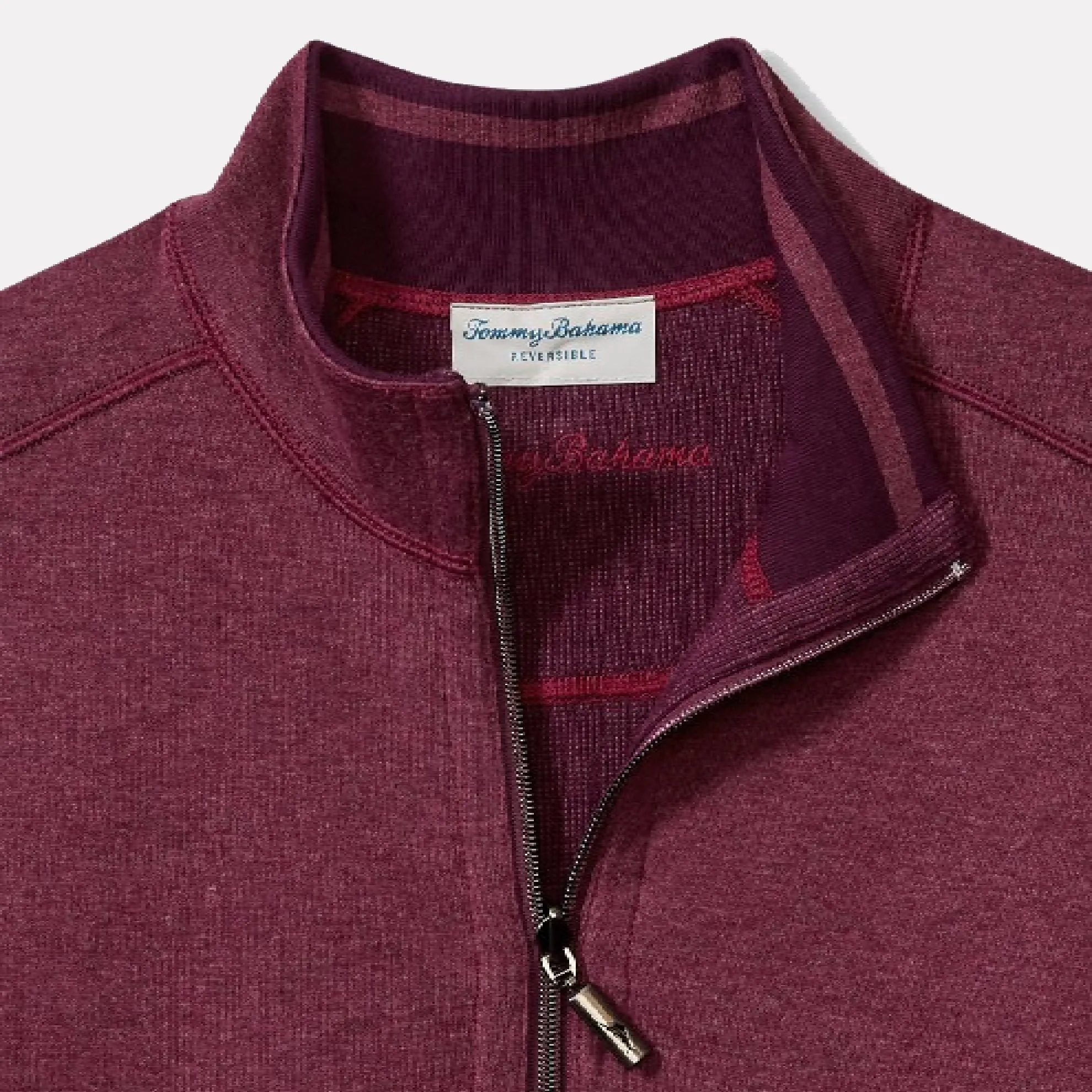 New Flip Coast Half Zip Reversible Cotton Pullover / Rum Berry Heather