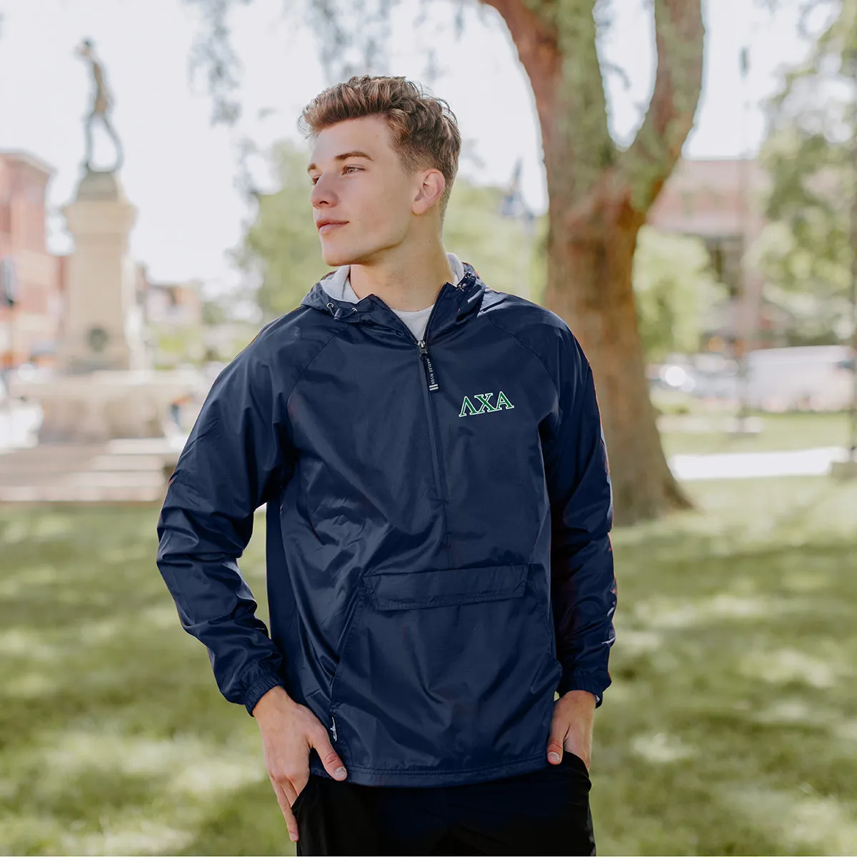 New! Lambda Chi Classic 1/4 Zip Rain Jacket