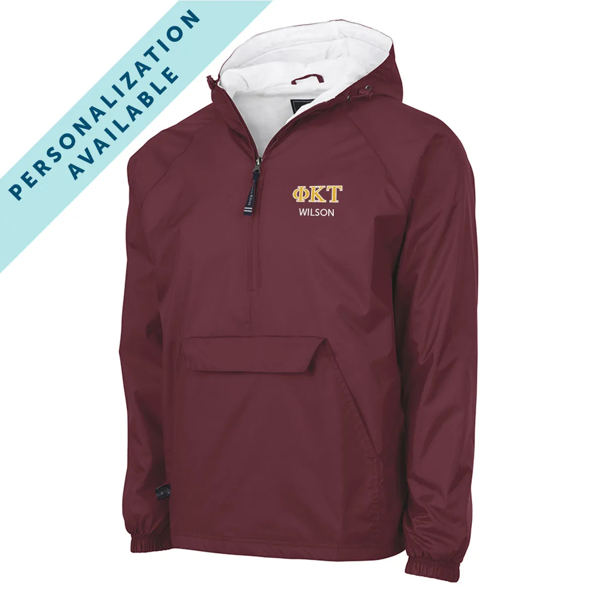 New! Phi Tau Classic 1/4 Zip Rain Jacket