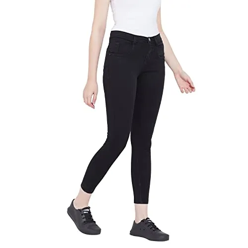 Nifty Women's Denim Stretchable Slim Fit Jeans (Jean_PLN_Black_32)