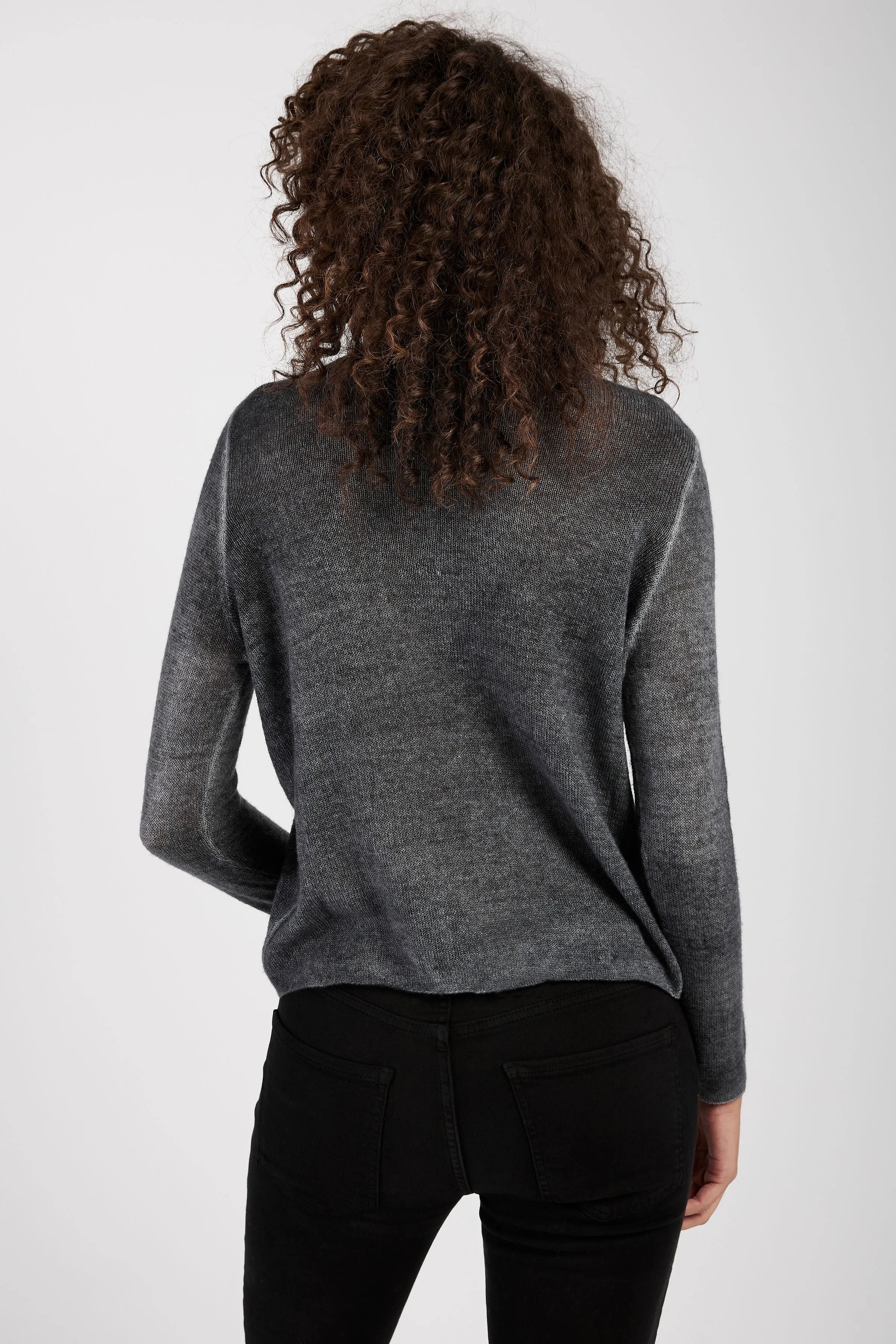 Off Gauge Cashmere Pullover Sweater in Ghiaccio