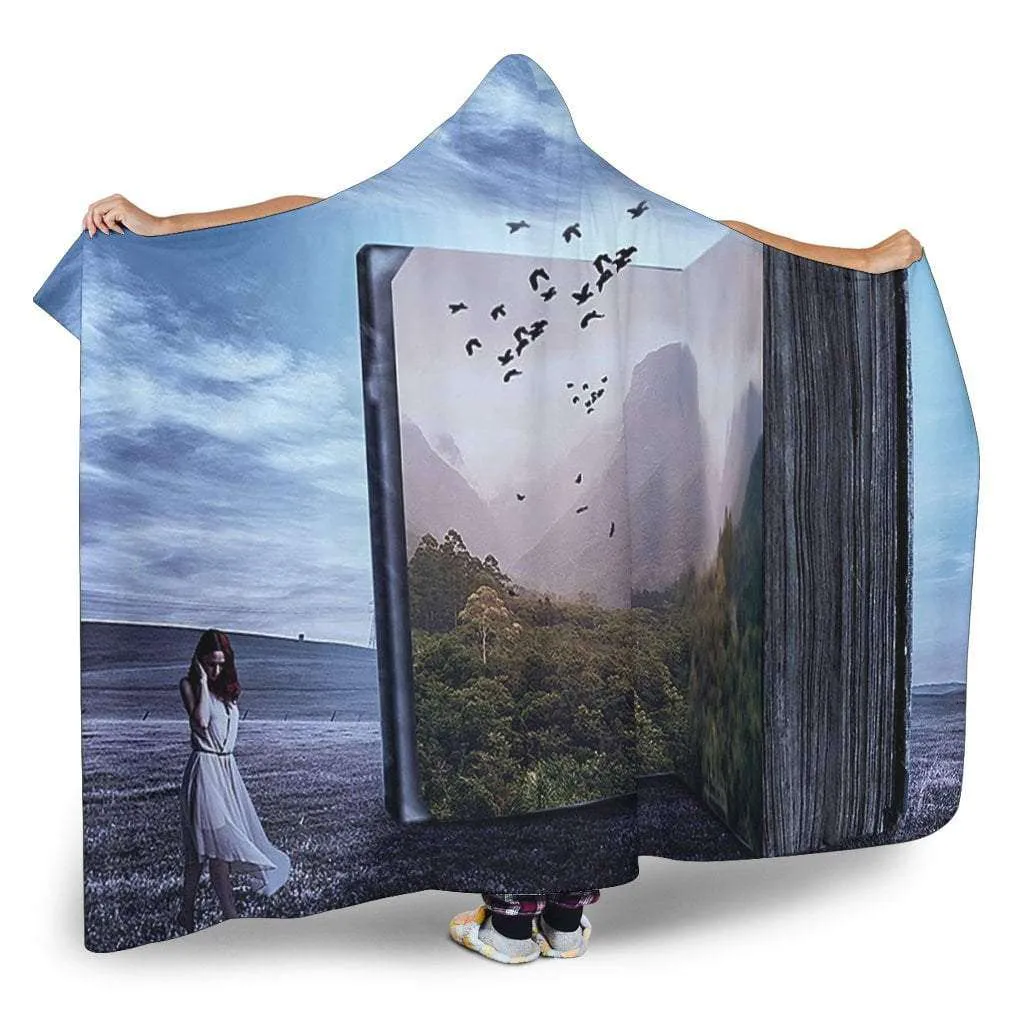 open book hooded blanket