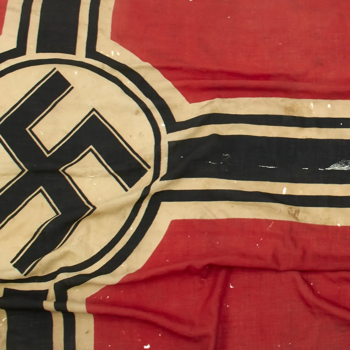 Original German WWII Kriegsmarine Destroyer Z10 Hans Lody Captured Naval Battle Flag with Wartime Markings 150cm x 250cm