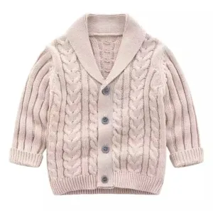 Oxford - Baby Boys Cardigan , Beige Oatmeal