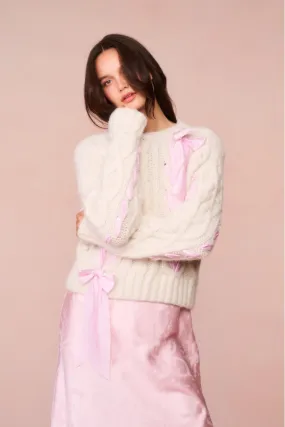 Parson Alpaca-Blend Ribbon Pullover - ICY BLUSH