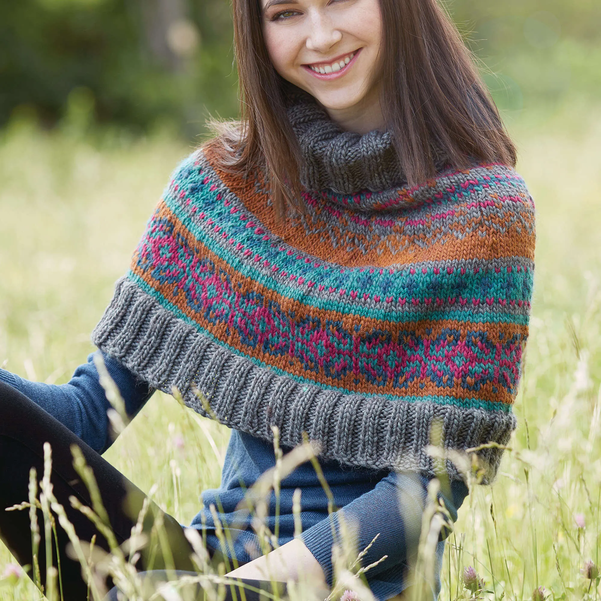 Patons Fair Isle Knit Capelet