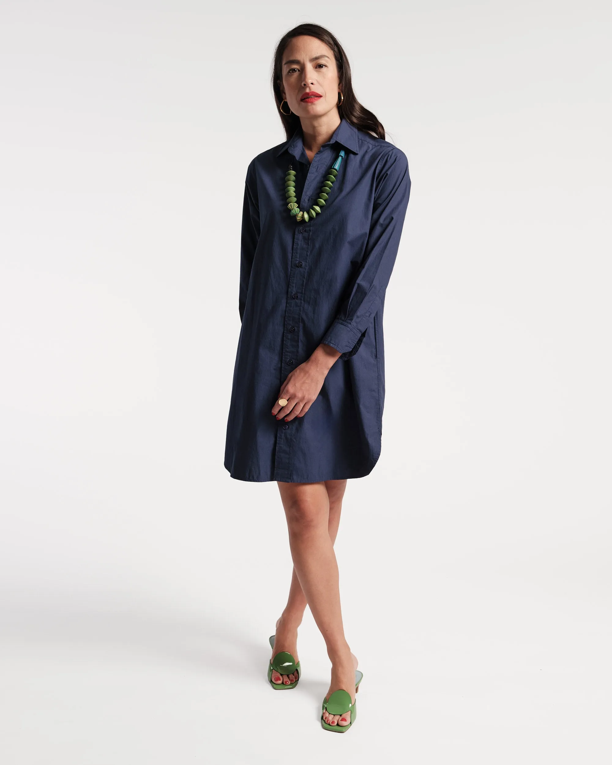 Perfect Mini Shirtdress Cotton Poplin Navy