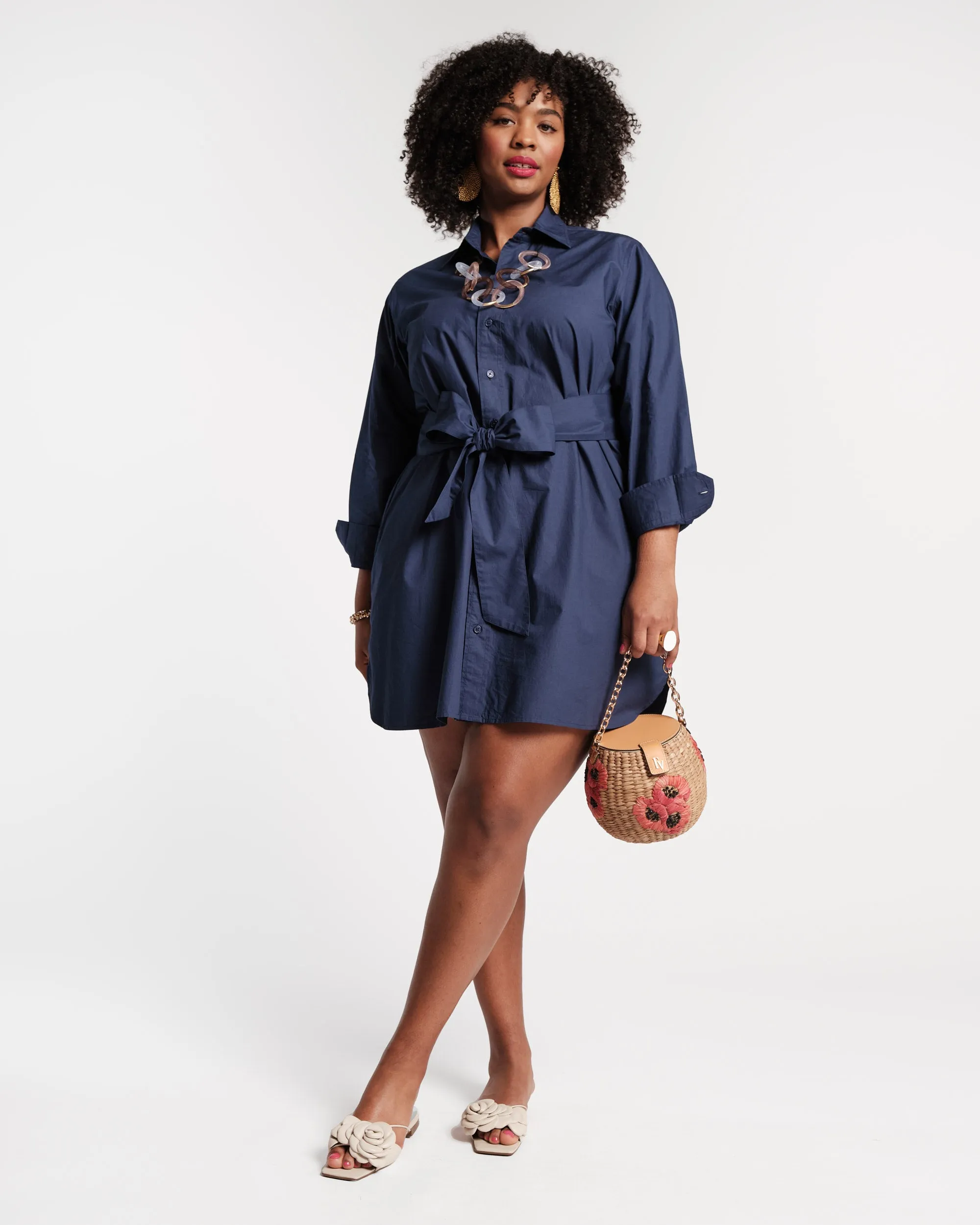 Perfect Mini Shirtdress Cotton Poplin Navy