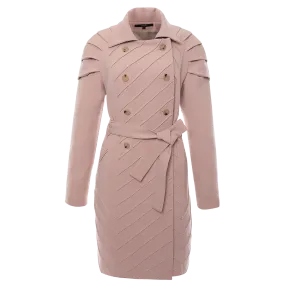 Pleated Shoulder Trench Coat